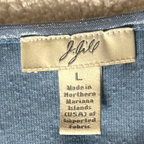 J Jill blue velour lace trim button up cardigan - Picture 4 of 10